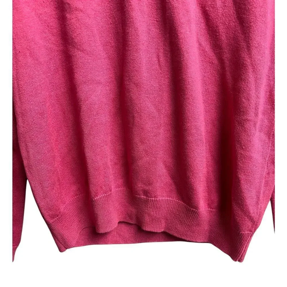Peter Millar V-Neck Pink Golf Sweater Medium Silk Cotton Modal Blend